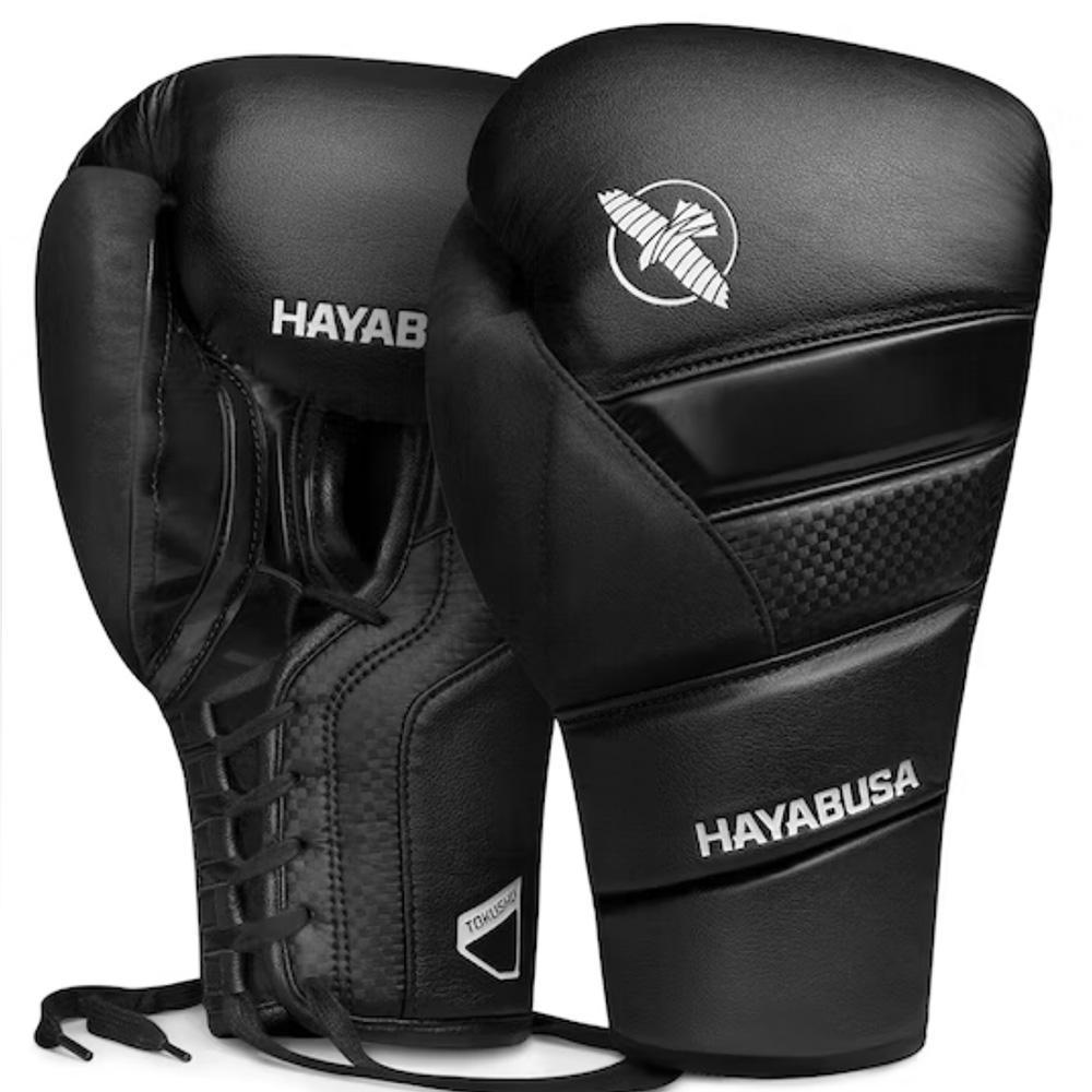 Hayabusa T3 Lace Up Boxing Gloves, Black | Gym Junkie NZ